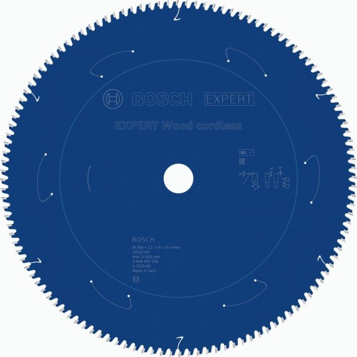 BOSCH EXPERT Wood cordless Pilový kotouč, 305 × 2,2/1,6 × 25,4 mm, T120 2608902246