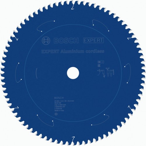 BOSCH EXPERT Aluminium cordless Pilový kotouč, 305 × 2,4/1,8 × 25,4 mm, T80 2608902247