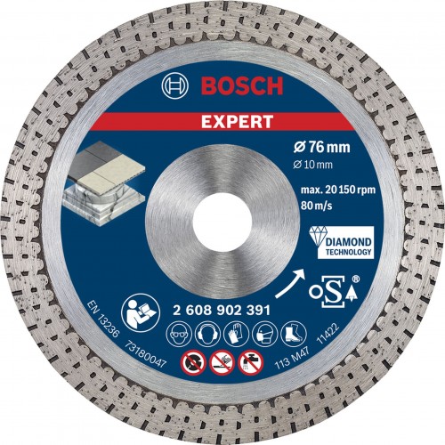 BOSCH Diamantový řezací kotouč EXPERT Hard Ceramic 76 mm 76 × 1,5 × 10 mm 2608902391 BOSCH Diamantový řezací kotouč EXPERT Hard Ceramic 76 mm 76 × 1,5 × 10 mm 2608902391