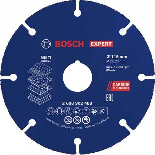 BOSCH Řezací kotouče EXPERT Carbide Multi Wheel 115 mm, 22,23 mm 2608902488 BOSCH Řezací kotouče EXPERT Carbide Multi Wheel 115 mm, 22,23 mm 2608902488