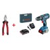 BOSCH GSB 18-2 Li Plus Aku šroubovák s příklepem + kombinované kleště Wiha 0615990K2R