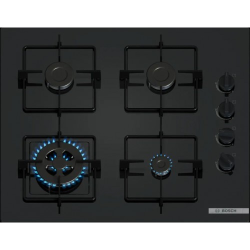 Bosch Serie 2 Plynová varná deska 60 cm tvrzené sklo, černá POH6B6K30 Bosch Serie 2 Plynová varná deska 60 cm tvrzené sklo, černá POH6B6K30