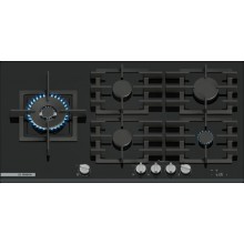 Bosch Serie 8 Plynová varná deska 90 cm Tvrzené sklo, Černá PRS9A6H40