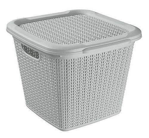BRILANZ Box ratanový s víkem 15 l, 30 x 30 x 27,5 cm, šedý 43937503 BRILANZ Box ratanový s víkem 15 l, 30 x 30 x 27,5 cm, šedý 43937503