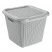 BRILANZ Box ratanový s víkem 15 l, 30 x 30 x 27,5 cm, šedý 43937503