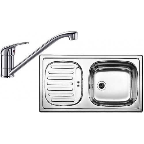 BLANCO set FLEX MINI dřez nerez 780 x 435 mm + DARAS baterie chrom