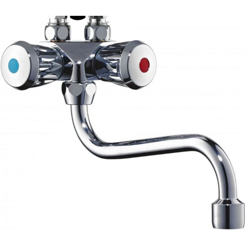 CLAGE SMB Nástěnná kohoutková beztlaková baterie s raménkem 16 cm 1100-04100 CLAGE SMB Nástěnná kohoutková beztlaková baterie s raménkem 16 cm 1100-04100