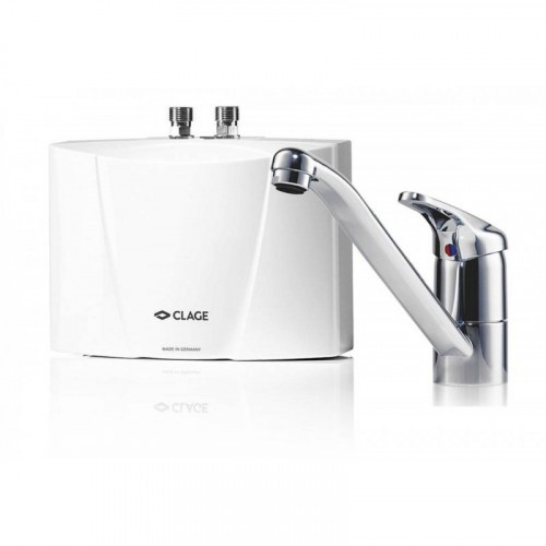 CLAGE M7 EKM Malý průtokový ohřívač vody 6,5 W 400 V + páková stojánková baterie 1500-17227