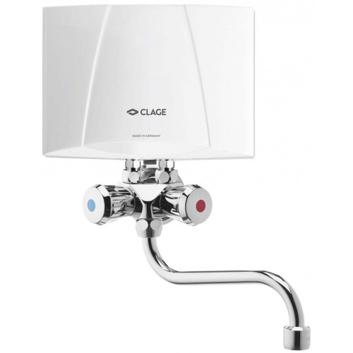 BAZAR CLAGE M4/SMB Ohřívač vody 4,4kW/230V + kohoutková armatura 1500-17104 VYZKOUŠENO, CHYBÍ KRYTKA!!