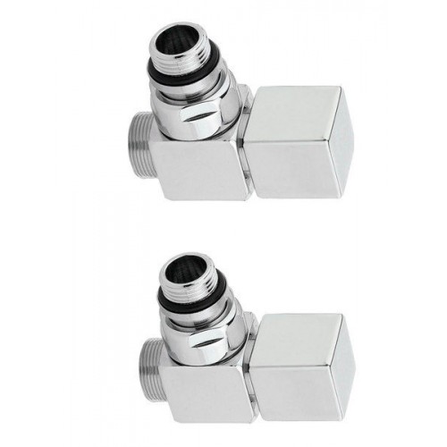 SAPHO CUBE připojovací sada ventilů ruční rohová, stříbrná CP4520