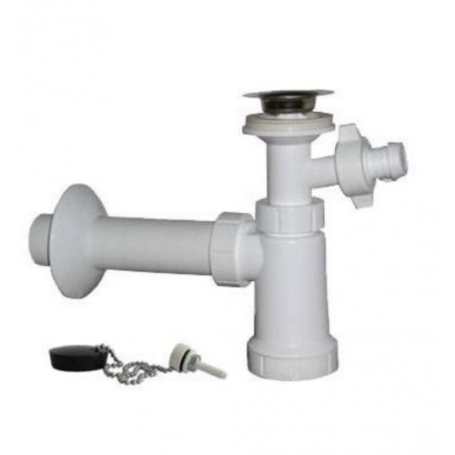 SAPHO umyvadlový sifon,nerezová výpusť 5/4", odpad 40mm s odboočkou, plast CV1013