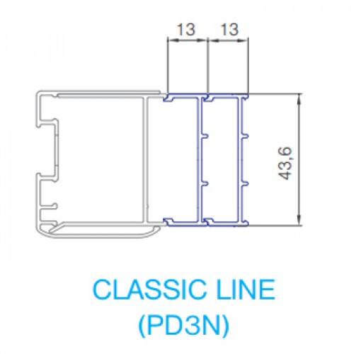 ROLTECHNIK nastavovací profil pro PD3N, 13/1850 mm, stříbro P1528 ROLTECHNIK nastavovací profil pro PD3N, 13/1850 mm, stříbro P1528