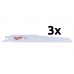 Milwaukee Sawzall Pilové plátky na dřevo a plasty (150mm/3ks) 48001075