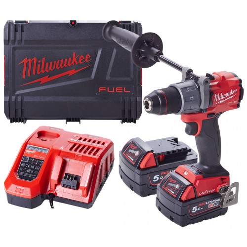 Milwaukee M18 ONEPD2-502X Aku príklepová vŕtačka 2x5.0 Ah, HD Box 4933464527