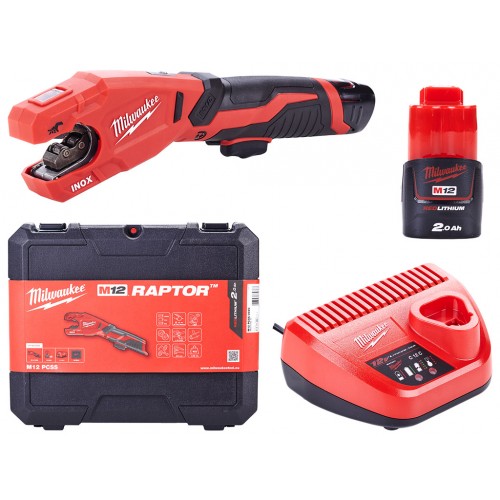 BAZAR Milwaukee M12 PCSS-202C Aku řezák na nerezové trubky (12V/2x2,0Ah) Kufr 4933479242 PO SERVISE, POUŽITO!!