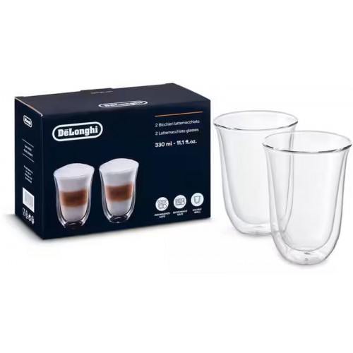 DeLonghi Dvoustěnné sklenice na latte macchiato, 330 ml, sada 2 kss DLSC312 DeLonghi Dvoustěnné sklenice na latte macchiato, 330 ml, sada 2 kss DLSC312