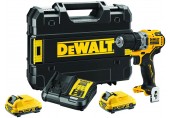 DeWALT DCD701D2 Aku bezuhlíková vrtačka (57,5Nm/12V/2x2,0Ah) kufr Tstak