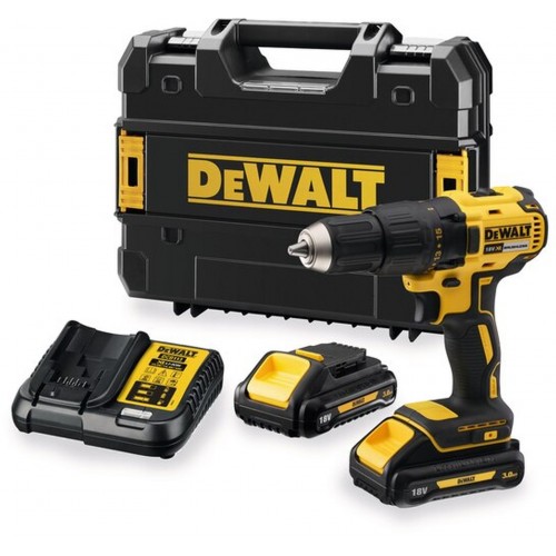 DeWALT DCD777L2T Aku bezuhlíková vrtačka XR (65Nm/18V/2x3,0Ah) kufr Tstak