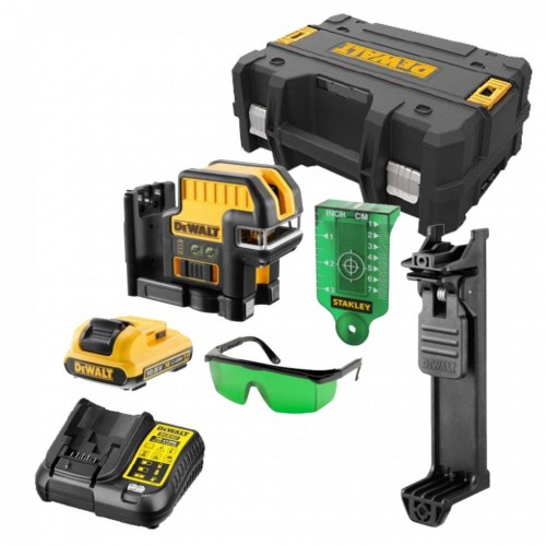 DeWALT DCE0825D1G Křížový pětibodový laser, zelený paprsek XR (10,8V/1x 2,0Ah)kufr Tstak