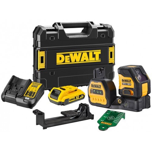 DeWALT DCE088D1G18 Aku křížový laser, zelený paprsek (18V/1x2,0Ah) kufr Tstak