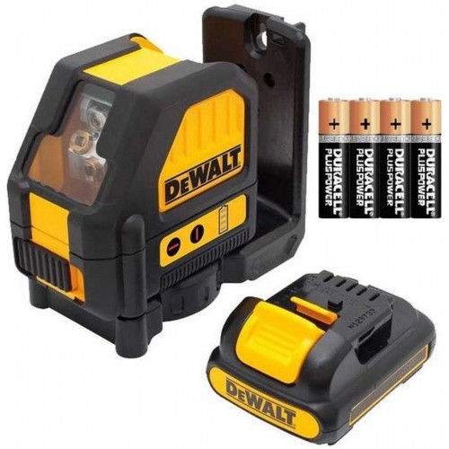 DeWALT Aku křížový laser červený s adaptérem na připojení 4x AA baterie DCE088LR