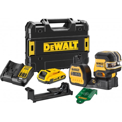 DeWALT DCE825D1G18 Laser křížový s 5ti bod. paprsky, zelený paprsek 18V 1x 2,0Ah Li-Ion