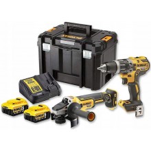 DeWALT DCK2020P2T Aku sada Vrtací šroubovák DCD796 , úhlová bruska DCG405 +(2x5,0Ah/18V)+TSTAK