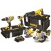 DeWALT Kombo sada aku nářadí 18V XR Li-Ion s kufry Tough System DCK592M3