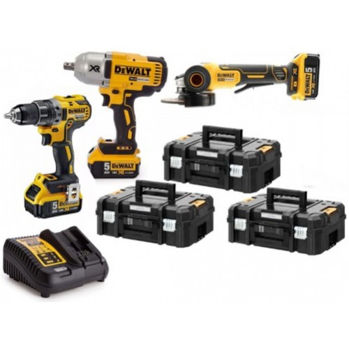 DeWALT DCKM009 aku sada náradí DCD791+DCF899+DCG406 (3x5,0Ah/18V)