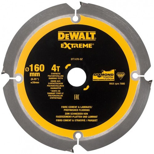 DeWALT DT1470 Řežný kotouč 160 x 20 mm pro cementovláknité desky 4 zuby