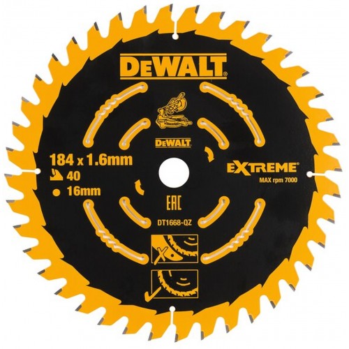 DeWALT DT1668 Pilový kotouč 184 x 16 mm, 40 zubů, ABT +7°
