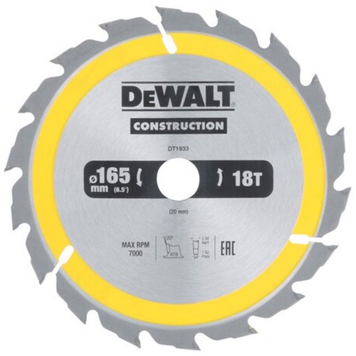 DeWALT DT1933 Pilový kotouč 165 x 20 mm, 18 zubů, ATB 20°