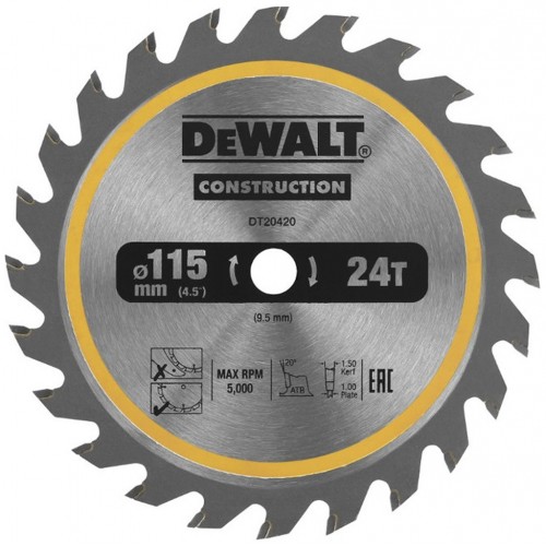 DeWALT DT20420 Pilový kotouč 115 mm, 24 zubů, ATB 20 °