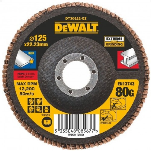DeWALT DT30622 Brusný lamelový kotouč Extreme na kov 125 mm, plochý, 80G DeWALT DT30622 Brusný lamelový kotouč Extreme na kov 125 mm, plochý, 80G