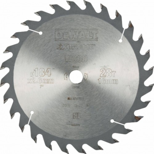 DeWALT DT4031 Pilový kotouč na dřevo 184 x 16 mm, 28 zubů, ATB 25 °