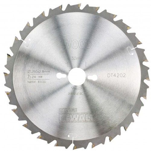 DeWALT DT4202 Pilový kotouč na dřevo 250 x 30 mm, 24 zubů, TCG 10°