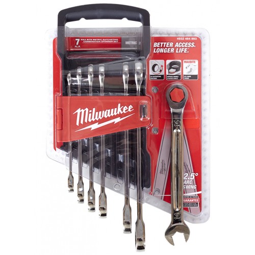 Milwaukee 4932464993 Sada kombinovaných ráčnových klíčů MAX BITE s metrickými mírami 7ks