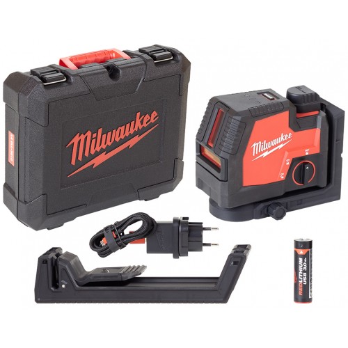 Milwaukee L4 CLL-301C Aku křížový liniový laser s USB, 1xL4 B3 4933478098
