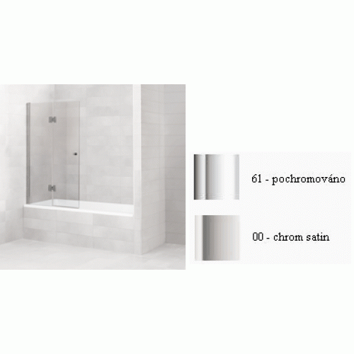 Villeroy & Boch Subway Vanová zástěna 90x150, panty vlevo, chrom satin Villeroy & Boch Subway Vanová zástěna 90x150, panty vlevo, chrom satin