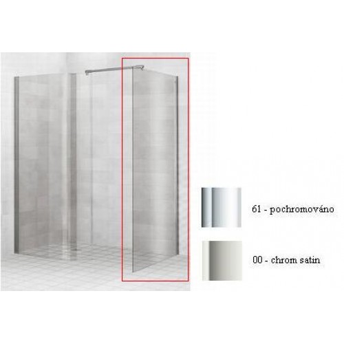 Villeroy & Boch Subway Sprchový kout Walk-in Boční díl, 90x200, vč. VILBOclear, chrom satin Villeroy & Boch Subway Sprchový kout Walk-in Boční díl, 90x200, vč. VILBOclear, chrom satin
