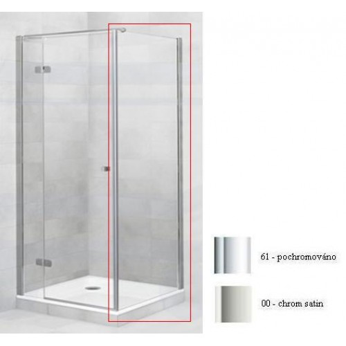 Villeroy & Boch Subway Boční díl 90x190, pro kombinaci s otočnými dveřmi, VILBOclear, pochromováno Villeroy & Boch Subway Boční díl 90x190, pro kombinaci s otočnými dveřmi, VILBOclear, pochromováno