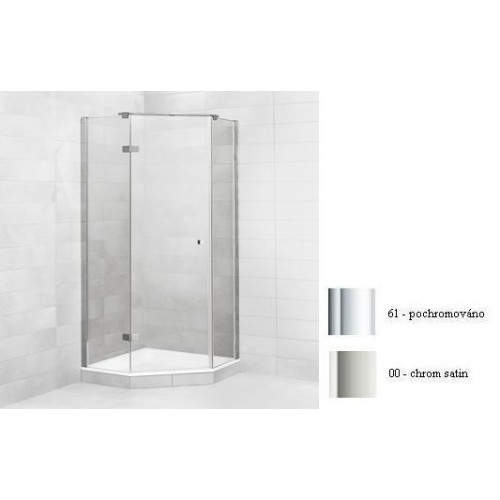 Villeroy & Boch Subway Sprchový kout 100x190, pětihran, levý, s 1 dveřmi, vč. VILBOclear, pochromováno