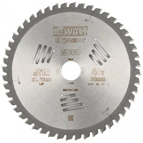 DeWALT DT4320 Pilový kotouč Extreme 216 x 30 mm na řezání dřeva, 48 zubů, ATB -5 °