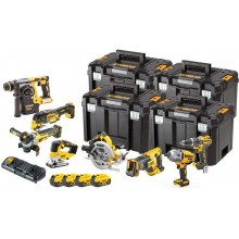 DeWALT DCK865P4T Aku Kombo sada nářadí 18 V - 8 druhů nářadí, 4x aku 5,0 Ah, 4x kufr