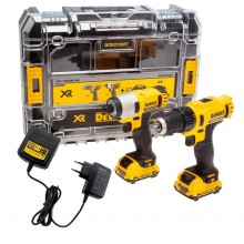 DeWALT DCK211D2T Combo sada vrtačka/šroubovák + rázový utahovák 10.8 V 2 x 2,0 Ah TSTAK