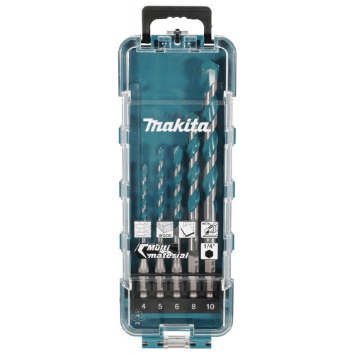 MAKITA E-16732 sada vrtáků se stopkou 1/4´´ šestihran Multimateriál 5 ks