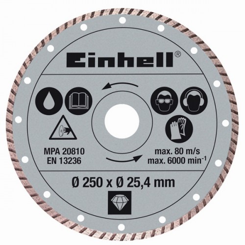 EINHELL Diamantový kotouč TURBO 250x25,4 mm k řezačkám RT-SC 570 L a STR 250 43.011.77