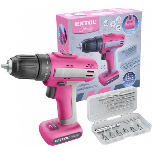 EXTOL LADY vrtací šroubovák aku, růžový, 12V Li-ion, 1500mAh 402402 EXTOL LADY vrtací šroubovák aku, růžový, 12V Li-ion, 1500mAh 402402