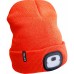 EXTOL LIGHT čepice s čelovkou 4x25lm, USB nabíjení, fluorescentní oranžová, ECONOMY 43455