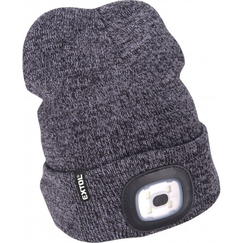 EXTOL LIGHT čepice s čelovkou 4x45lm, USB nabíjení, šedá/černá, univerzální velikost 43462 EXTOL LIGHT čepice s čelovkou 4x45lm, USB nabíjení, šedá/černá, univerzální velikost 43462